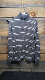XL Hollister Gray Striped Long Sleeve Shirt R1