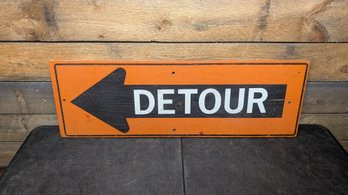 Vtg Wood Detour Sign R1