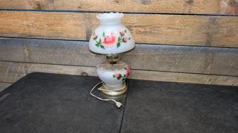 Vtg Glass Flower Lamp C1