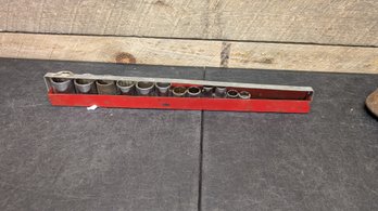 Snap On Socket Tray With Assorted Vtg Craftsman Sockets P1c