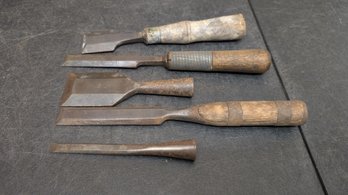 Vtg Wood  Chisels Lot H3