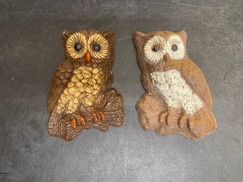 Vtg Mcm Owl Decor Lot Of 2 (G2)