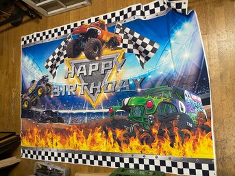 Monster Truck Happy Birthday Banner (G2)