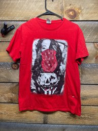 Girl In Bandanna Red T Shirt Size Medium (CR)