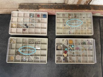 Origami Owl Jewelry Boxes With Accessories Lot Of 4 (h2)