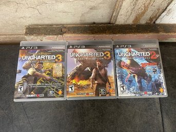 PS3 UNCHARTED Game Lot Of 3 (G3)