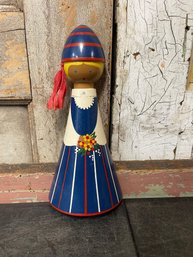 Vintage Hand-painted Wooden Salvo Doll (c2)