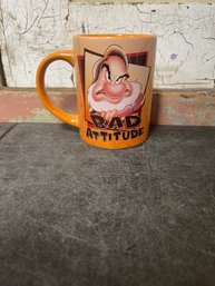 Jerry Leigh Disney Grumpy Dwarf 12 Oz. Orange Coffee Mug P1