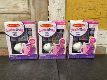 Melissa & Doug Created By Me Piggy Bank Lot Of 3 (P1b)