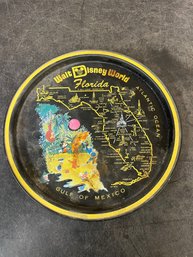 Vintage Walt Disney World Florida Map Souvenir Metal Tray (l2)