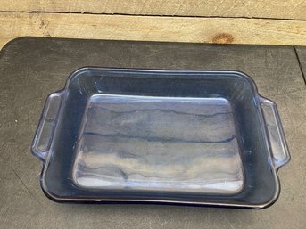 Anchor Hocking Blue Glass Baking Dish (k1)