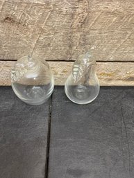 Vintage Princess House Hand-blown Crystal Glass Apple And Pear Figurines Lot Of 2 (RS3)