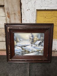 Vintage Oil Painting On Canvas Winter Landscape Theme (C3)