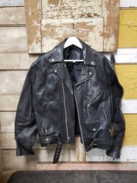 Black Leather Jacket Size 50 (CR)