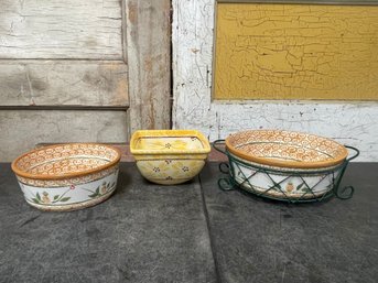 The Temp-tations By Tara 'Old World Hospitality' Ceramic Baking Dishes Lot Of 3 (H2)