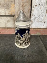 Vintage Lidded Ceramic Beer Stein (h2)