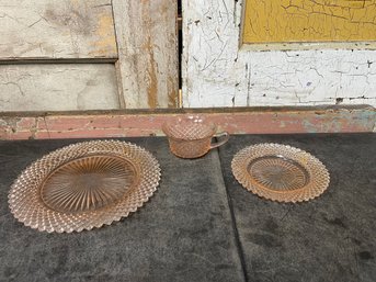 Anchor Hocking Miss America Pink Depression Glass Lot Of 3 (H2)