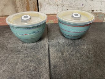 Super Bowls Ceramic Soup Bowls Lot Of 2 (J4)