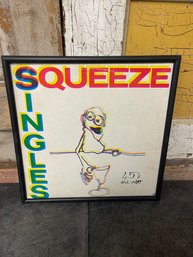 Framed Cover Art For The 1982 Squeeze Compilation Album, Singles  45's And Under (j4)