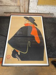'Aristide Bruant In His Cabaret'  By French Artist Henri De Toulouse-Lautre Print (c1)