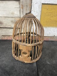 Wooden Bird In Cage (C1)