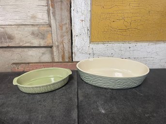Stoneware Baking Dishes Lot Of 2 (g2)