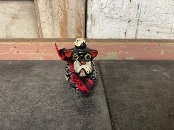 Vintage Black And White Ceramic Poodle Figurine (g2)