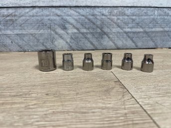 Craftsman Metric And SAE Shallow Sockets Lot Of 6 (p)