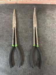 Pittsburgh 11-inch Long-reach Pliers Lot Of 2 (b3)
