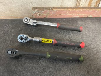 Pittsburgh 1/2 In. Drive Extendable Ratchets Lot Of 3 (B3)