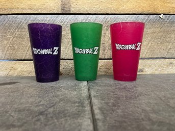 Dragon Ball Z Drinking Glasses Lot Of 3 C3