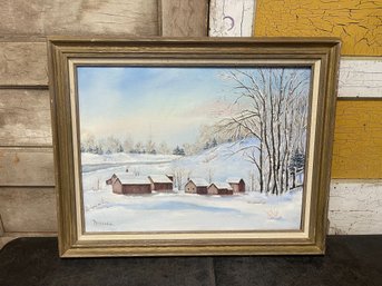 Original Oil Painting By Bertha Mischke 1986 B1