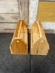 Wooden Tool Caddys Lot Of 2 B1