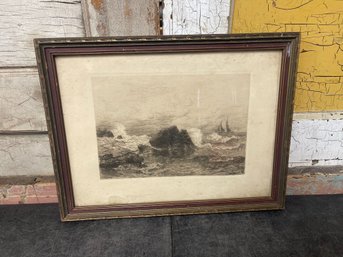 Harbor View At Night Etching H2