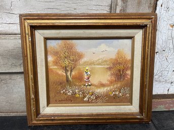 'Girl By The Lake' Painting By Charles Manning H2