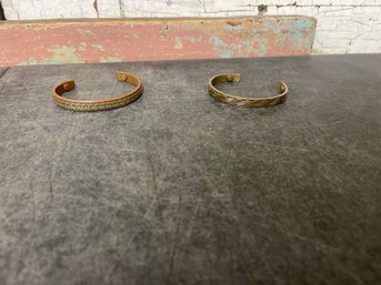 Magnetic Copper Cuffed Bracelets Lot Of 2 H2