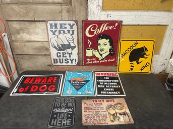 Metal Signs Lot Of 8 H3