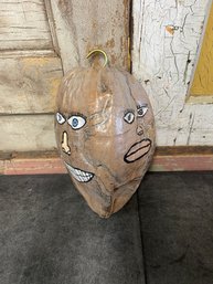 Vintage Painted Coconut Face  H2
