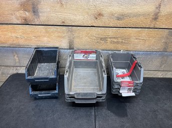 Husky Stackable Bins Lot Of 8-some Damages See Photos K1