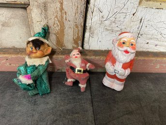 Vintage Christmas Decorations Lot Of 3 A1