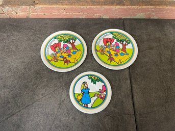 Alice In Wonderland Plates Lot Of 3 D2