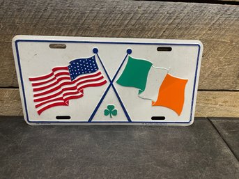 Irish-American Flag Novelty Metal Car License Plate R2b