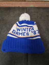 American Needle New York Islanders Pillow Line Knit Royal/Ivory/Orange Pom Beanie H3