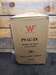 Personal Protection ApparelYellow Lab Coats W/No Pockets 50pcs. Size 2X L2