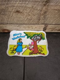 Vtg Metal Alison In Wonderland Tray L1