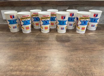 Vintage 1987 Burger King "Salutes Our Champions" Major League Baseball Collectible Plastic Cups Lot Of 9 A3