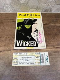 Wicked Broadway Playbill And A Matching Ticket Stub A3