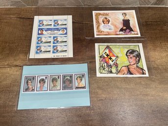Commemorative Postage Stamps And Souvenir Sheets Honoring Princess Diana Lot Of 4 A3-10