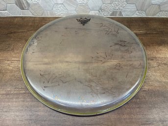 Remo Weatherking Emperor Clear Drumhead Signed By Reel Big Fish A3