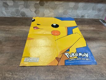 Vintage 1999 Electronic Gaming Monthly Double-sided Pokemon Pikachu Promotional Poster A3